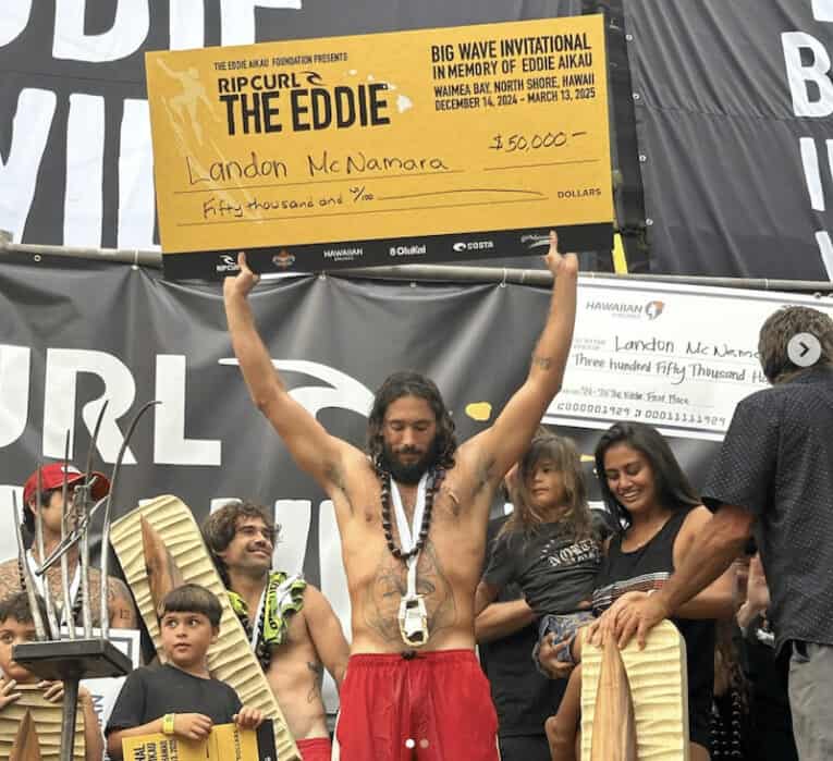 Landon McNamara (pictured) after epic Eddie win.